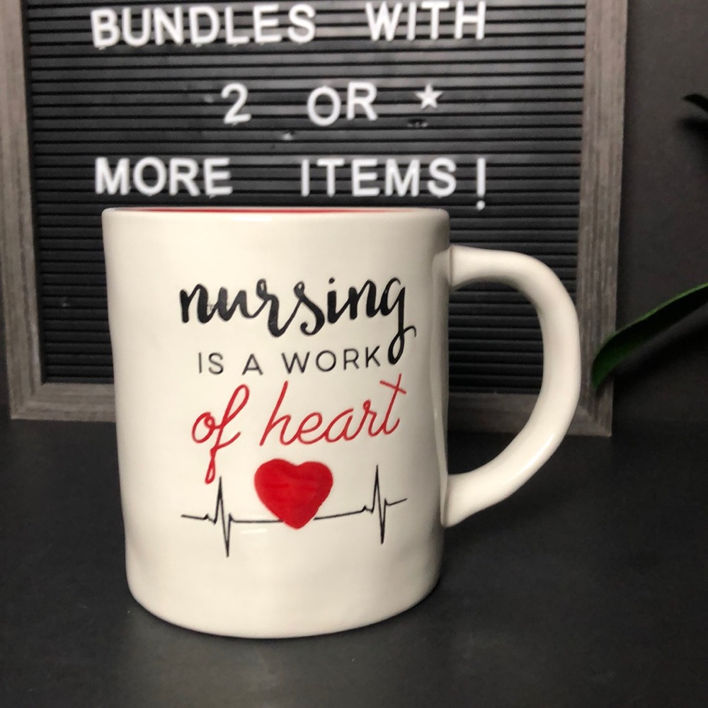 Nursing is a work of heart mug Nurse gift NWT
